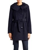 Ellen Tracy Wool Belted Walker Coat - Lyst