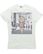 Patrizia Pepe Printed Round Neck In Cotton Jersey - Lyst