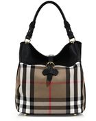 Burberry Sycamore Medium Cotton & Leather Hobo Bag - Lyst