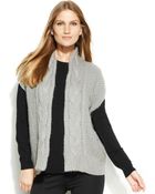 Calvin Klein Cableknit Openfront Sweater Vest - Lyst