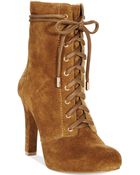 Inc International Concepts Women'S Bisquit Lace Up Booties - Lyst