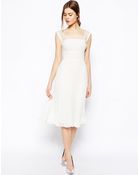 Asos Pleated Midi Dress - Lyst