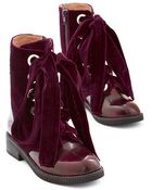 Jeffrey Campbell Velvet Wonder-Bound Boot In Burgundy - Lyst