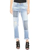 Current/Elliott The Patchwork Fling Jeans - Kasey With Repair - Lyst