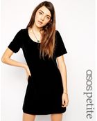 Asos Exclusive Velvet Mini Shift Dress With Low Back - Lyst