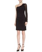Halston Heritage One-Shoulder Jersey Dress - Lyst