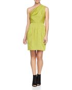 Halston Heritage One-Shoulder Jacquard Dress - Lyst