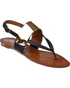 Steve Madden Cufff Flat Sandal Black Leather - Lyst