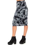 Missguided Matea Tie Dye Midi Skirt in Grey - Lyst