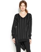 Vince Camuto Pinstripe Boyfriend Sweater - Lyst