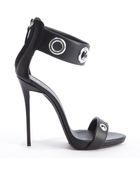 Giuseppe Zanotti Black Leather Grommet Ankle-Band Platform Sandals - Lyst