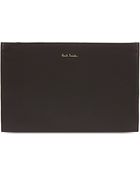 Paul Smith Triple Zip Leather Clutch - Lyst