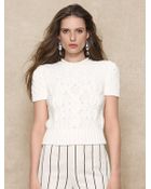 Ralph Lauren Blue Label Aran Short-Sleeved Sweater - Lyst
