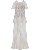 Alessandra Rich Ruffle Lace With Zip Gown - Lyst