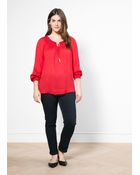 Violeta By Mango Drawstring Neck Blouse - Lyst