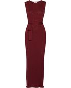 Oscar de la Renta Bead-Embellished Knitted Silk Gown - Lyst