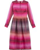 Valentino Striped Silk Organza Dress - Lyst