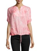 Halston Heritage Oversized Printed Drawstring Top - Lyst
