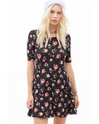 Forever 21 Mixed Floral Print Dress - Lyst