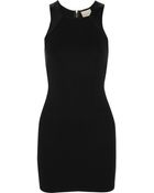 Mason by Michelle Mason Leather-Trimmed Stretch-Jersey Mini Dress - Lyst