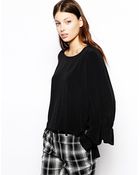 See By Chloé Double Cuff Blouse In Crinkle Viscose - Lyst