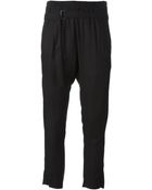 Ann Demeulemeester Dropped Crotch Cropped Trousers - Lyst