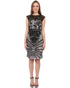 Sue Wong Floral Embroidered Dress - Lyst