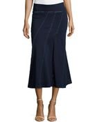 Donna Karan New York Spiral-Seamed Flared Stretch Skirt - Lyst