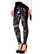 Kensie Graphicprint Fauxleather Paneled Leggings - Lyst