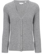 Chinti And Parker Grey Cashmere Elbow Patch Cardigan - Lyst