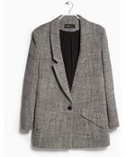 Mango Flecked Wool-Blend Blazer - Lyst