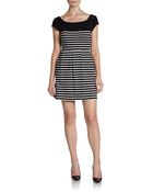 French Connection Striped Cutout Cotton Dress - Lyst