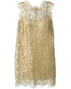 Dolce & Gabbana Floral Lace Mini Dress - Lyst