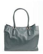 Tod's Forest Green Suede Accent Leather Top Handle Large Tote - Lyst
