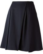 Jil Sander Navy Full Pleated Skirt - Lyst