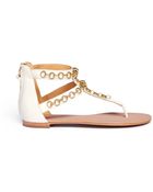 Ash Macumba Skull Chain Leather Thong Sandals - Lyst