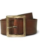 Saint Laurent Brown 3.5Cm Leather Belt - Lyst