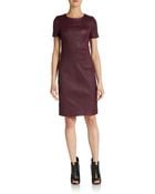 Halston Heritage Leather Shift Dress - Lyst
