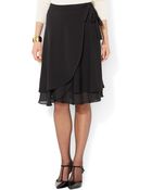 Lauren by Ralph Lauren Faux-Wrap Ruffled Skirt - Lyst