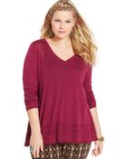 American Rag Plus Size Pointelle-Knit Sweater - Lyst