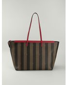 Fendi Pequin 'Roll' Tote Bag - Lyst