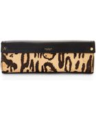 Isaac Mizrahi Black & Tan Real Calf Hair Sylvie Clutch - Lyst