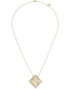 Kacey K 14K Modern Monogram Pendant Necklace With Diamonds - Lyst