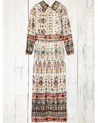Free People Vintage Metallic Print Dress - Lyst