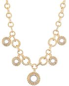 Jones New York Goldtone Pavé Circle Frontal Necklace - Lyst