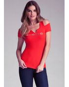 Bebe Cold Shoulder Top - Lyst