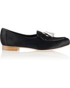 Rupert Sanderson Devon Tasseled Calf Hair Loafers - Lyst