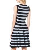 Michael Kors Sleeveless Striped Knit Dress - Lyst