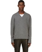 DSquared2 Grey Pulled Sweater - Lyst