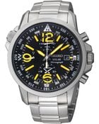 Seiko Men'S Chronograph Solar Stainless Steel Bracelet Watch 42Mm Ssc093 - Lyst
